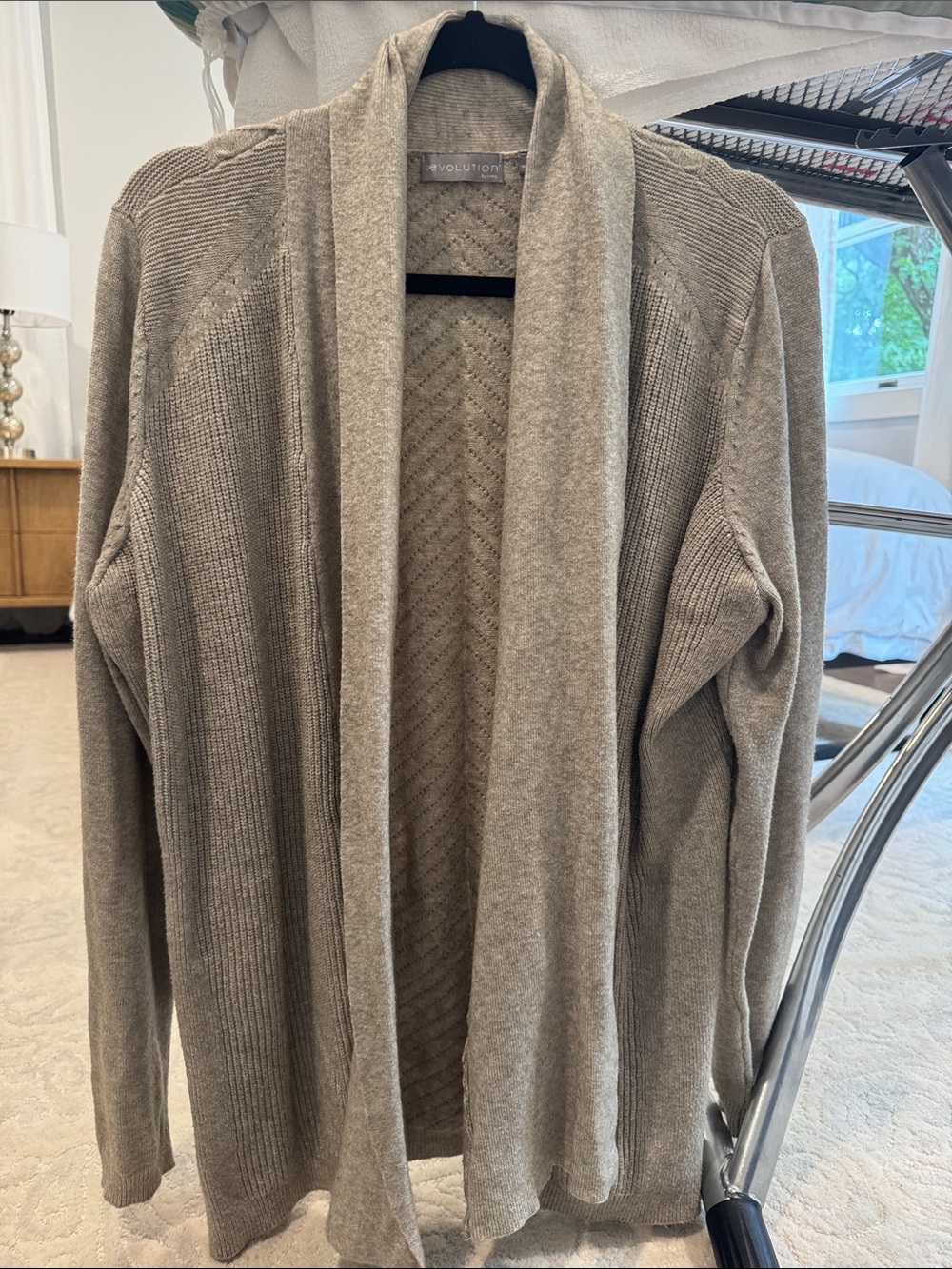 Evolution by Cyrus Taupe Open-Front Women's Cardigan